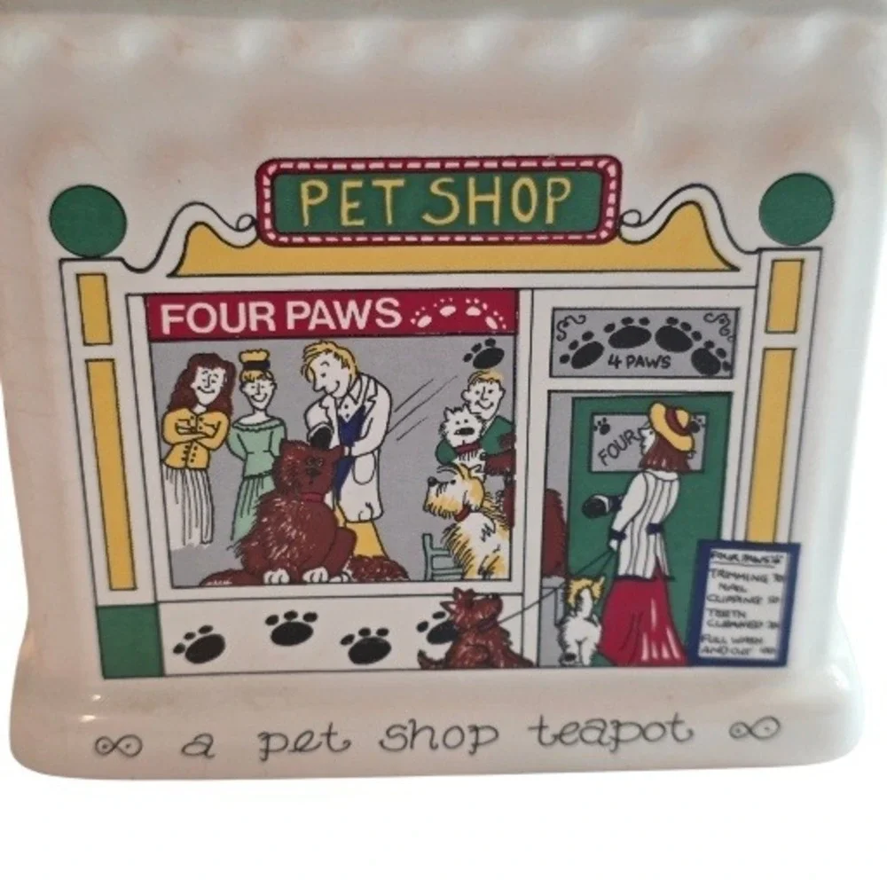 Vintage 70s Wade England Pet Shop Teapot, Kitchen Shelf Decor READ
